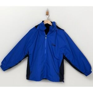 Santco Men's M Jacket Alaska Fleece Lined Hooded Pockets Royal Blue Full Zip